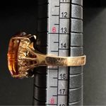 Vintage 14k Gold Plated Amber And CZ Ring Photo 7