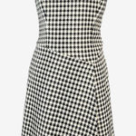 Ralph Lauren Lauren Houndstooth black white sleeveless dress 4 faux leather trim Photo 0