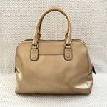 Michael Kors Cindy Gold Metallic Saffiano Leather Dome Shaped Top Handle Satchel Photo 6