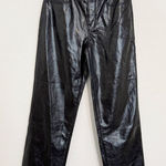 Good American Straight Leg Faux Leather Pants in Black Contemporary Work Size 26 Photo 0