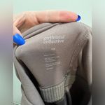 Girlfriend Collective  exercise dress Lola vneck shorts taupe light brown pockets Photo 4