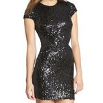 Dress the Population  Sabrina Fringe Petal Mini Black Sequin Cocktail Dress XS Photo 12