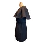 Anthropologie Leifsdottir‎ Dress Sz 8 Womens Black One Shoulder Ruffle Mini Cotton Blend Lined Photo 2