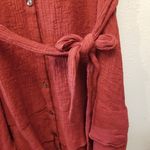 1. State {24W}  Mineral Red Faux Wrap Crepe Gauze Dress Photo 3