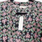 Tulle NWT  Black Long Sleeve Neon Floral Print Mini Dress Size Small Photo 3