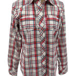 The North Face Womens M Plaid Long Sleeve Button Up Shirt Cream Red Outdoor Photo 0