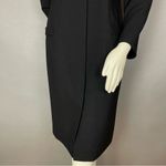 Vintage Crepe Wool Dress High Neck Lined Dramatic Long Sleeves‎ Women Sz 8 Retro Black Photo 4