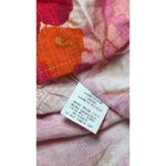 PINCH Women's Pink Gold Watercolor Ruffle Sleeve Tiered midi Dress Cinched Waist Photo 6