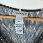 Catherines  Chevron Pleated Beaded Tunic Top Size 5X Multicolor Lightweight Boho Photo 5