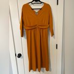 Jessica London  NWOT Size 14W Plus Knit‎ Surplice Midi Day Dress Ultra Orange Photo 2