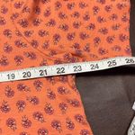 J Jill Pima Slub Elbow Sleeve Tee XL Coral Floral Print Cotton‎ Top Classic Orange Photo 11