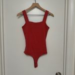 REORIA | NWT Women's Casual Pink Square Neck Snap Closure Thong Bodysuit, Size S Photo 3