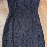 SACHIN & BABI NOIR Black Floral Lace Sheath Mini Dress Double Back Bow Tie Wome Size 10 Photo 0
