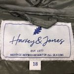 Harvey & Jones Women's Olive Green Nylon Long Line Hooded Puffer Coat Size XXL Photo 11