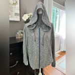 Free People  Gray Zip Hoodie Size L Photo 13