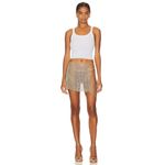 H:ours  Rema Mini Skirt in Gold Medium New Womens Chainmail Photo 8
