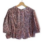 Topshop Watercolor Leopard Animal Print Blouse 2 Photo 4