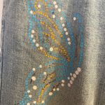 BQB Womens Light Blue Denim Jeans 7 Butterfly Embellishing Low Rise 32x25 Crop Size undefined Photo 1