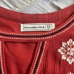 Abercrombie & Fitch Rust Orange-Red Embroidered Cutout Shift Dress Photo 9