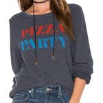 Wildfox Pizza Party Baggy Beach Jumper Sweater Navy Size Medium Cozy Photo 0