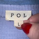 POL  Clothing Blue Waffle Knit V Neck Pullover Top Size L FKT1058B Photo 3