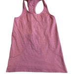 Lululemon  6 Swiftly Tech Racerback Tank Top Rose Pink Metallic Silver Stripe‎ Photo 0