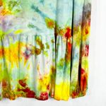 Wonderly Medium Top Confetti Cascade Tie Dye Handmade Peplum Green Pink 1152 Photo 8