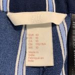 H&M  Navy Stripe Trouser Wide Leg Cropped Pants Size 10 EUC #4214 Photo 7