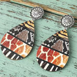 None 🌅🌅🌅3 for 12 🌅🌅🌅Safari Print Teardrop Earrings Photo 0