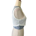 Fresral Stylish Two Tone Blue and White Asymmetrical Cutout Top Size L Photo 6