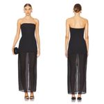 NWT SNDYS Chloe Strapless Sheer Dress Black Small Photo 1
