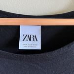 ZARA ASYMMETRIC T - SHIRT WITH ZIP BLACK SHORT SLEEVE TOP WOMENS SIZE M Photo 2