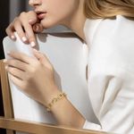 Amazon Gold Bracelet-Women Lane Woods 14k Gold Plated Chunky Thick Large Link Chain Photo 3