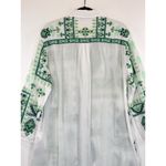 ZARA  Womens Dress Green Midi Shift Embroidered Aztec Shirtdress Boho Medium Photo 9