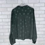 Madewell Jacquard Dot Pajama Long Sleeve Button Down Blouse in Green Size XL Photo 3