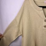 FP Beach Hailee Waffle Knit Henley Sweater Beige Pullover Top Slouchy Relaxed XS Photo 5
