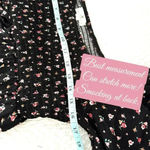 Daisy & Delilah Boho Black Floral Top Smocked Bodice Long Bell Sleeve Women’s M Size M Photo 8