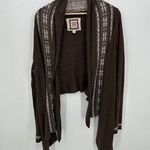 Chelsea and Violet Cardigan Sweater Women Large Brown High Low Open Front Knit Photo 0