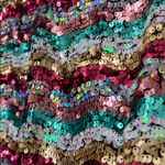 Free People Sequin Tube Top Strapless Crop Rainbow Disco Roller Dance Size Small Photo 2