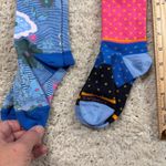 Bombas  Socks Medium Blue Floral Polka Dot Pattern Crew Socks Photo 1