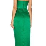 Amanda Uprichard X Revolve Mezcal 100% Silk Maxi Gown In Dark Green Photo 1