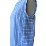 Draper James Popover Blue Oxford Stripe Cotton Chambray Sleeveless Top Small Photo 2