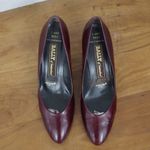 Bally Vintage Vicky Swiss Made Cordovan Colored Leather Pumps Size 8.5M Purple Photo 6
