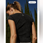 Free People  Ribbed Baby Tee Washed Black size Medium Photo 2