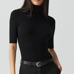 Theory  Regal Wool Leenda Short-Sleeve Turtleneck Photo 0
