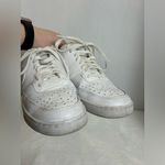 Nike White Court Vision Woman’s Low Top Athletic Trendy Streetwear Shoes Sz 9.5 Photo 2