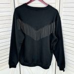 Vinyl Icons GenX‎ Blondie Graphic Print Fringe Back Sweatshirt Black Large Black Photo 8