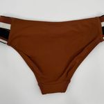 Robin Piccone  Simone Twist Bikini Bottom Extra Small NEW Stripe Swim Cocoa NWOT Photo 3