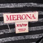 Merona Black & Gray Striped Pleated Midi Dress Women’s XS Photo 7