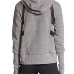 Alo Yoga  Gray Athletic Hoodie Mesh Stripe Athleisure Workout Sweatshirt Size M Photo 1